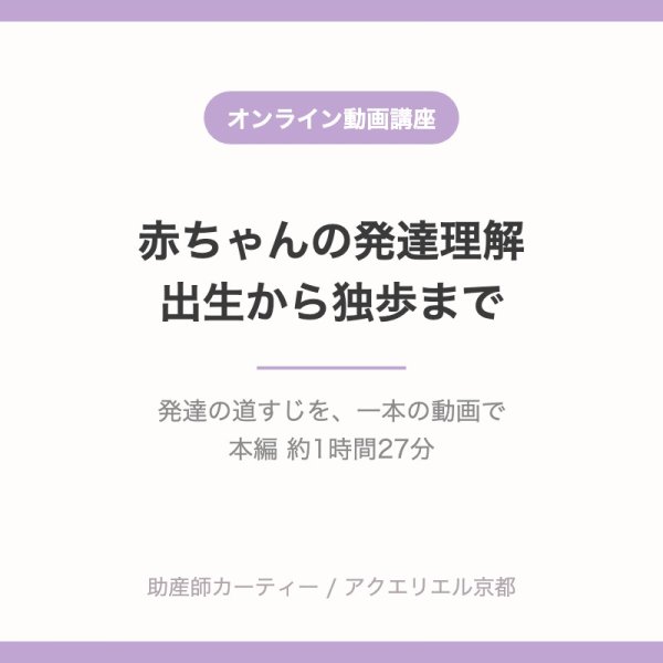 画像1: 【オンライン動画講座】赤ちゃんの発達理解：出生から独歩まで（13,000円・税込） (1)